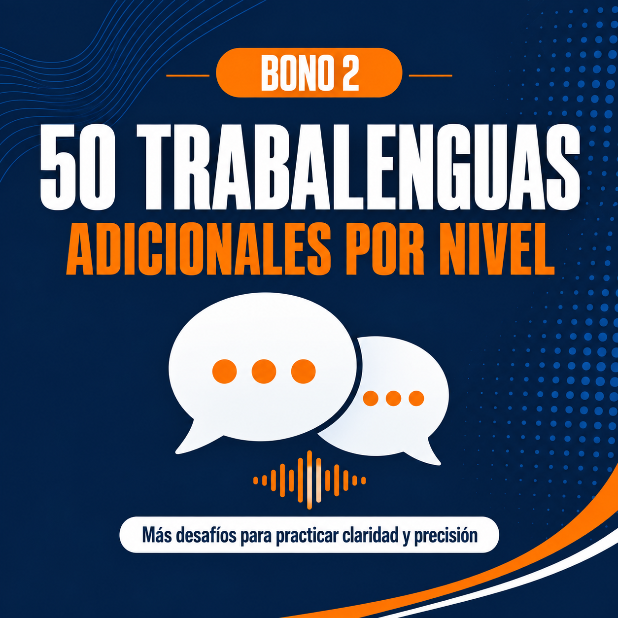 Portada del bono 50 Trabalenguas Adicionales por Nivel